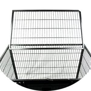 বড় কুকুর ভারী দায়িত্ব ধাতু Kennel এবং কঠিন কালো চার চাকা সঙ্গে ক্রেট