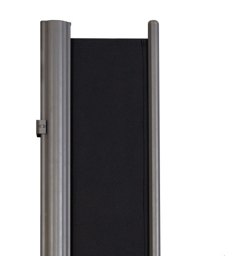 আউটডোর প্যাটিওর জন্য retractable সাইড অ্যারিং গ্রে পলিস্টার সেল উপাদান গোপনীয়তা দেয়াল